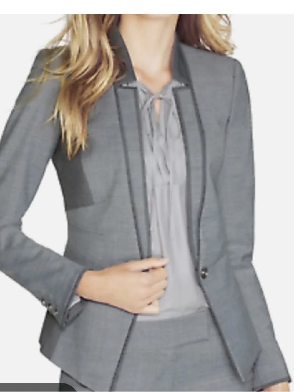 White House Black Market Grey Suit Jacket and Skirt
